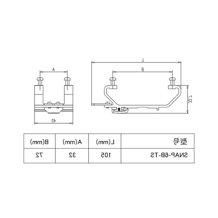 Metal support 6B is installed on the guide rail in the cabinet, which is suitable for 35mm guide rail, SNAP-6B-TS, 09330001006